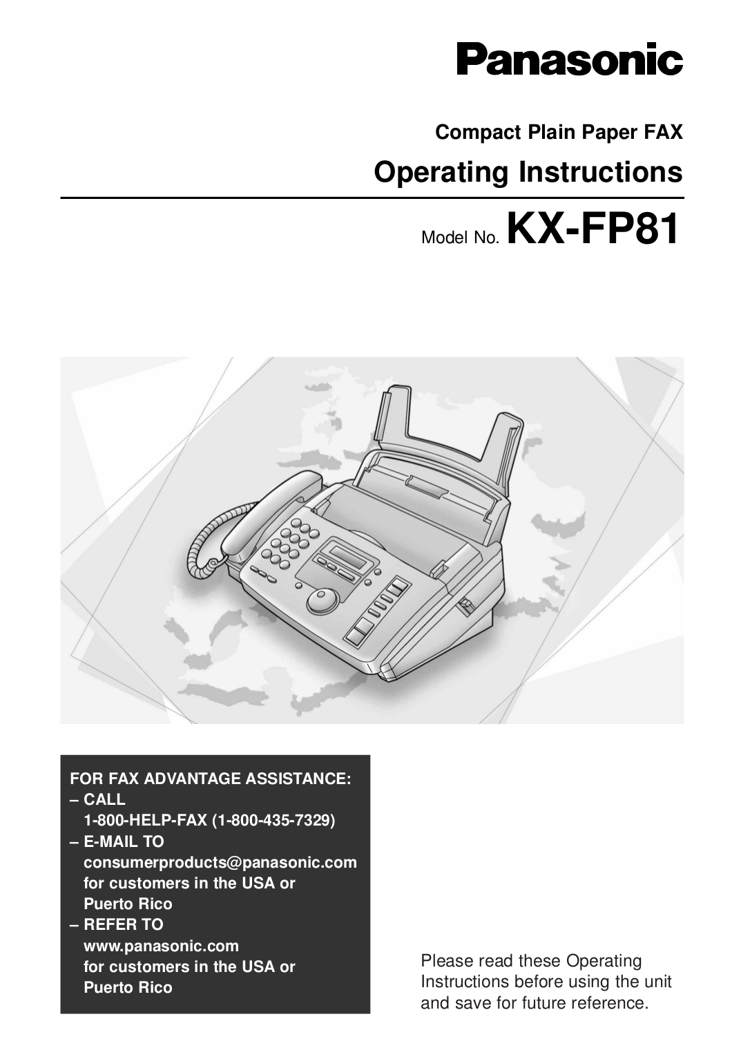 Download free pdf for Panasonic KXFP81 Fax Machine manual